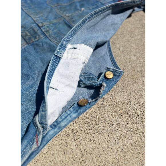 Vintage Dickies Distressed Button Fly Denim Overalls – Size 42x32 - Picture 8 of 13